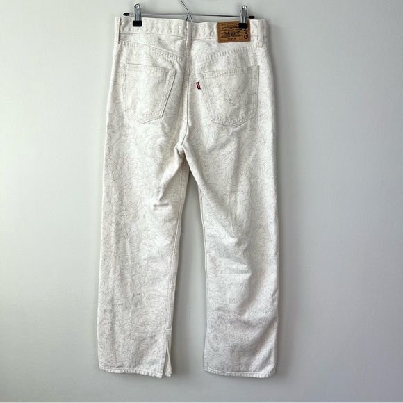 Ganni x Levi’s Slit Loose Pattern Ecru Jeans - Picture 7 of 12